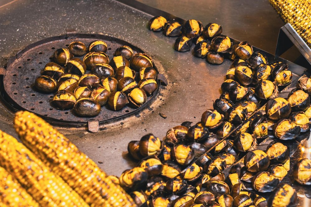 Roast chestnuts on an open fire